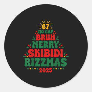 Sticker Rond Argot de Noël 2025 pour ados Gen Z Brainrot Meme T