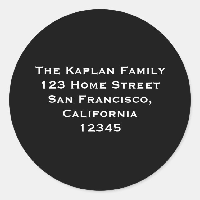 Sticker Rond Ari Yonatan 1,5" Retour Adresse Enveloppe Sceau (Devant)