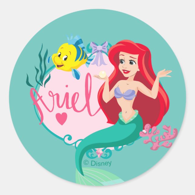 Sticker Rond Ariel avec le nom du flet graphique (Devant)