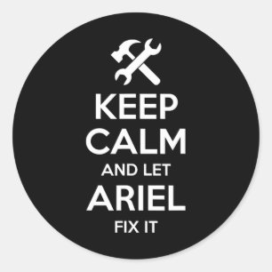 Sticker Rond Ariel Corriger la citation drôle Anniversaire Nom 