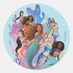 Sticker Rond Ariel et sa famille