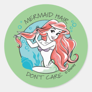 Sticker Rond Ariel Mermaid Hair s'en fiche