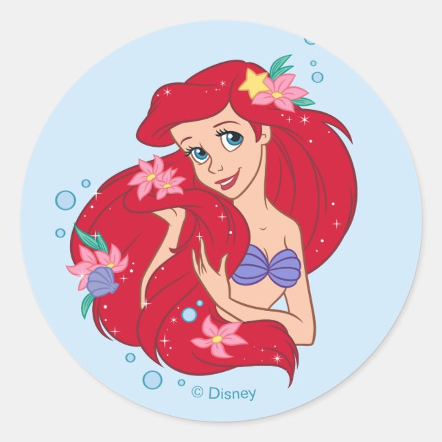 Sticker Rond Ariel Ocean Beauty Bloom (Devant)