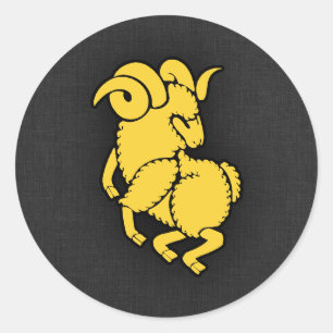 Sticker Rond Aries jaunes d'ambre