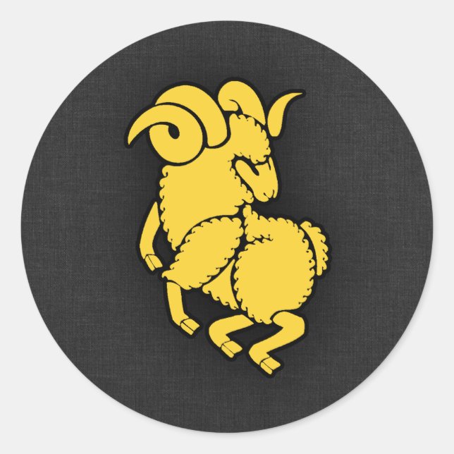 Sticker Rond Aries jaunes d'ambre (Devant)