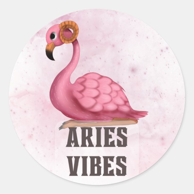 Sticker Rond Aries Zodiac Decal pour les amateurs d'astrologie (Devant)
