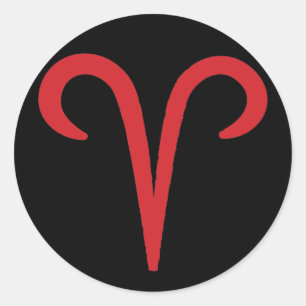 Sticker Rond ARIES Zodiac Mars Avril Astrologie Zodiac Party