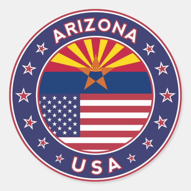 Sticker Rond Arizona, Arizona sticker, USA states (Devant)