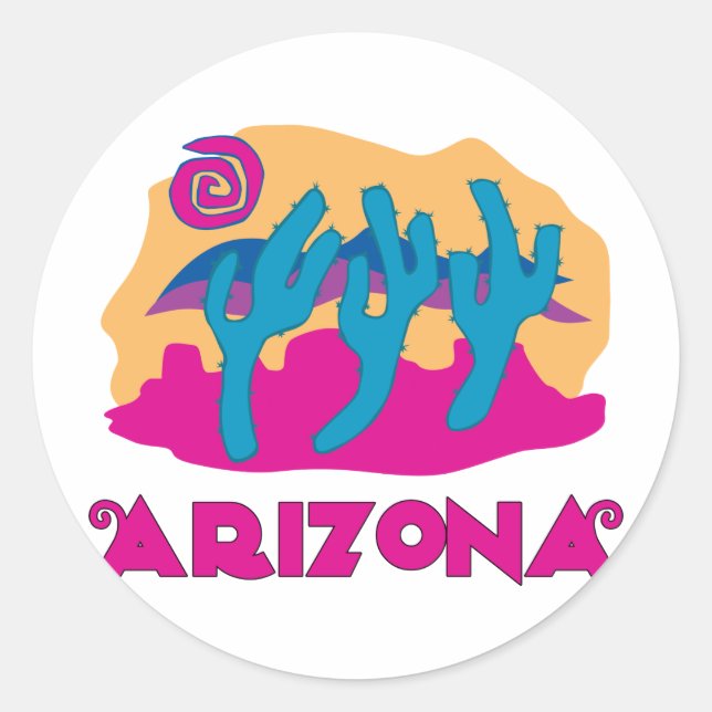 Sticker Rond Arizona Desert Rose (Devant)