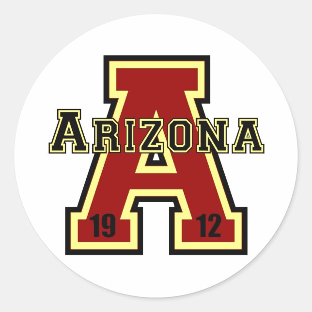 Sticker Rond Arizona rouge (Devant)