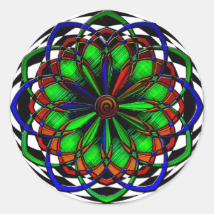 Sticker Rond Arlequin Plaid No 3 (Stickers)