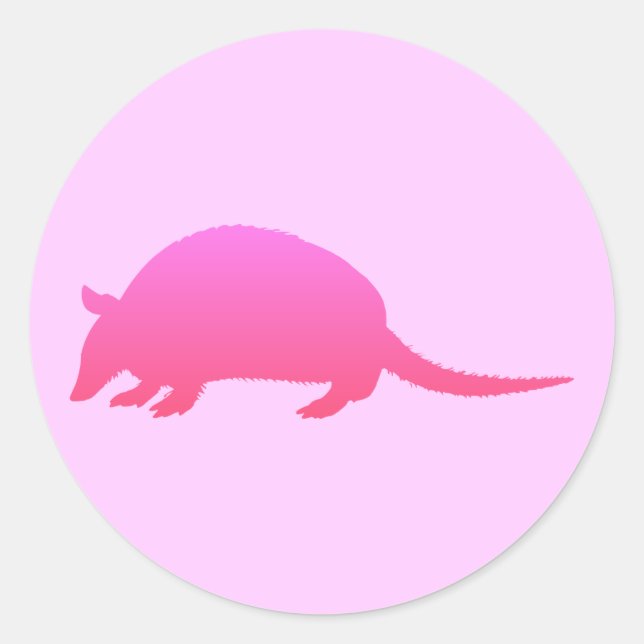Sticker Rond Armadillo rose (Devant)