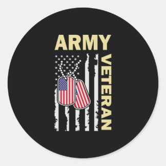 Sticker Rond Armée Américaine Par Ancien Vétérinaire De Naissan