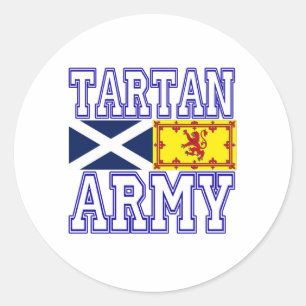 Sticker Rond Armée de tartan