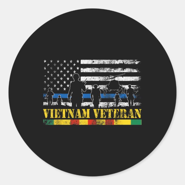 Sticker Rond Armée des États-Unis Vietnam Vétérinaire américain (Devant)