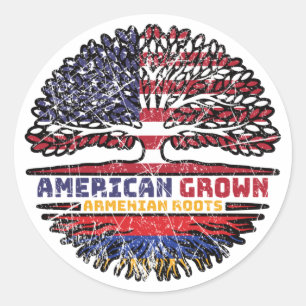 Sticker Rond Arménie Arménie États-Unis États-Unis Amérique