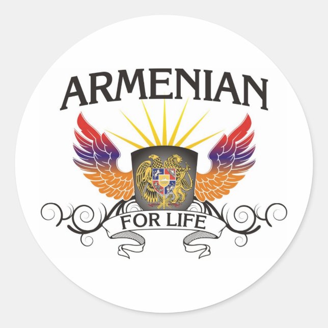 Sticker Rond Arménien à vie (Devant)