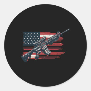 Sticker Rond Armes À Drapeau Américaines 1Er Juillet Indépendan