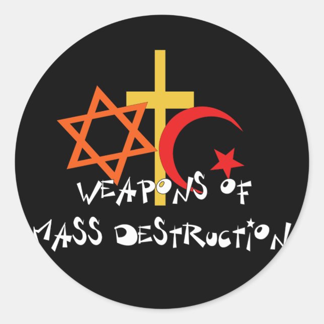 Sticker Rond Armes De Destruction Massive (Devant)