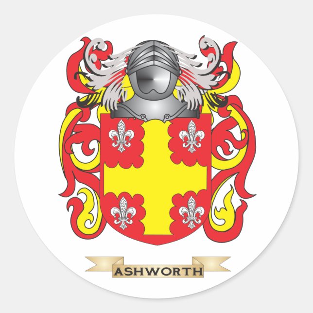 Sticker Rond Armoiries d'Ashworth (Armoiries de la famille) (Devant)