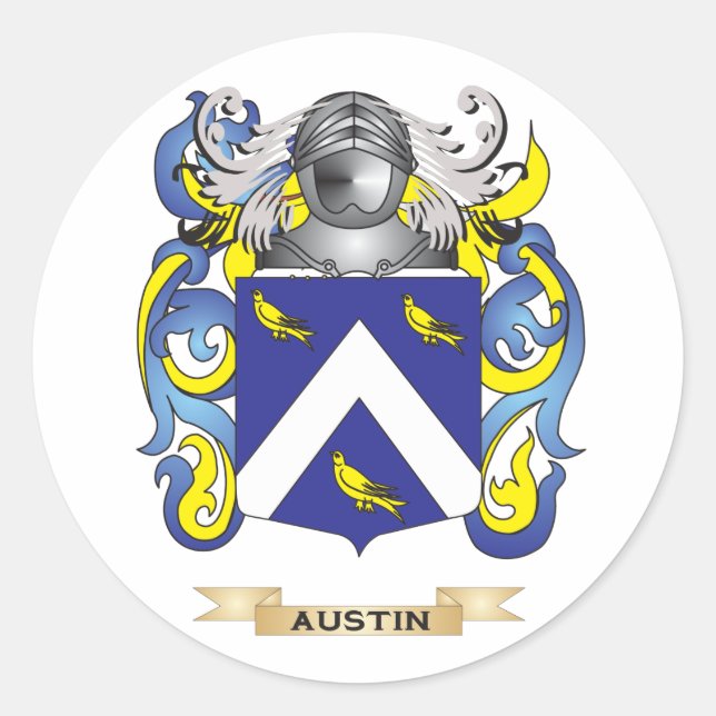 Sticker Rond Armoiries d'Austin (crête de famille) (Devant)
