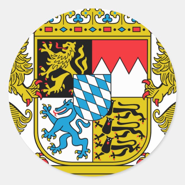 Sticker Rond Armoiries de Bavière (Allemagne) (Devant)