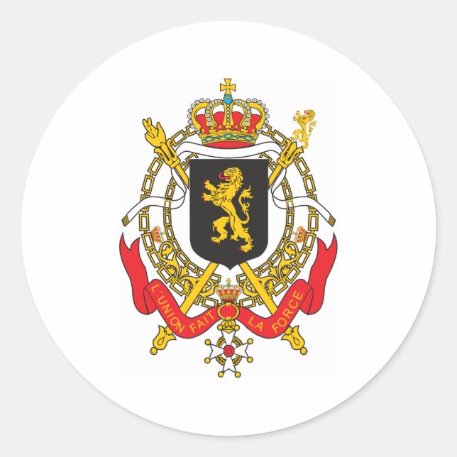 Sticker Rond Armoiries De Belgique (Devant)