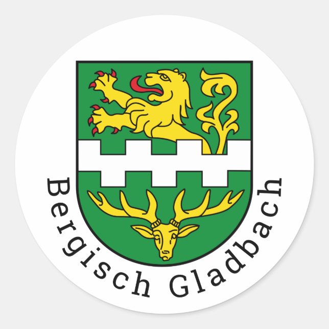 Sticker Rond Armoiries de Bergisch Gladbach, Allemagne (Devant)