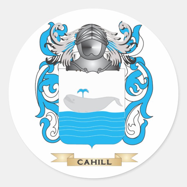 Sticker Rond Armoiries de Cahill (crête de famille) (Devant)