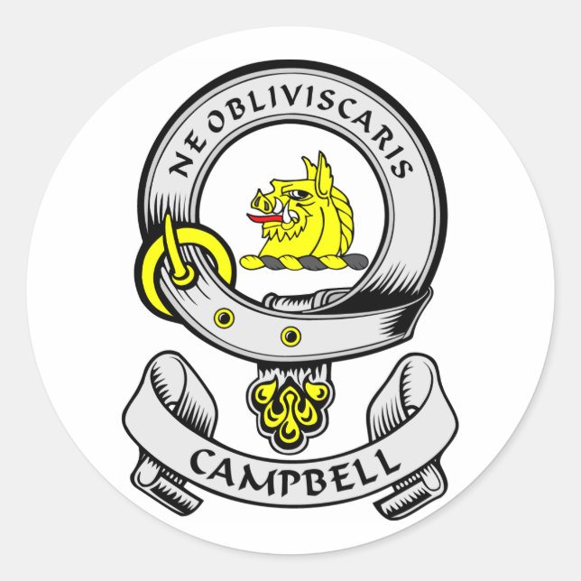 Sticker Rond Armoiries de CAMPBELL (Devant)