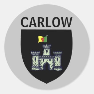 Sticker Rond Armoiries de Carlow (ville), République d'Irlande