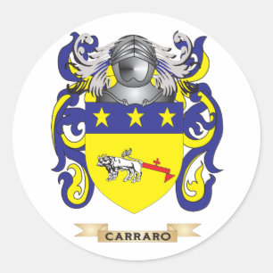 Sticker Rond Armoiries de Carraro (crête de famille)