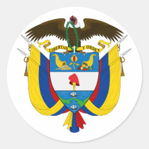 Sticker Rond Armoiries De Colombie