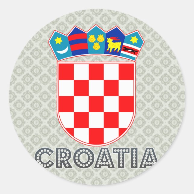 Sticker Rond Armoiries de Croatie (Devant)