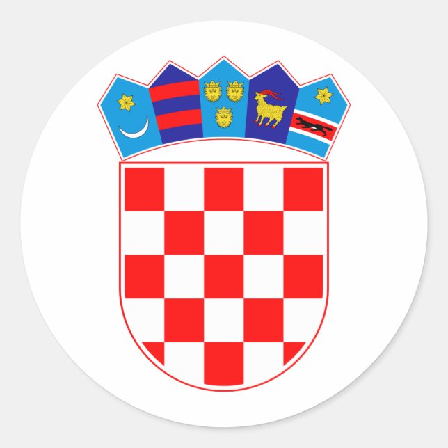 Sticker Rond Armoiries De Croatie (Devant)