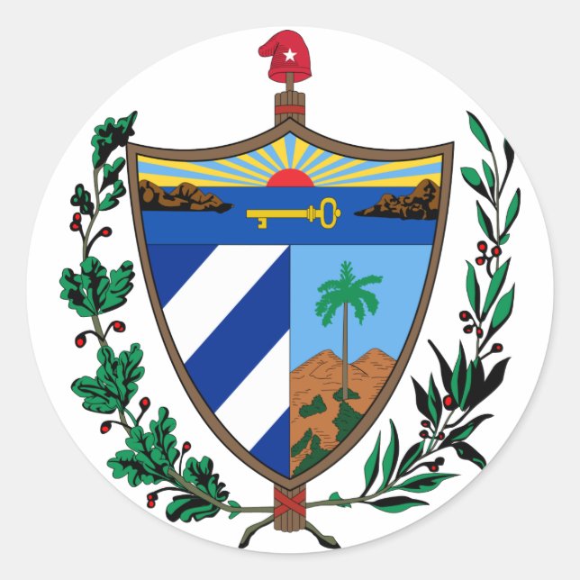 Sticker Rond armoiries de cuba (Devant)