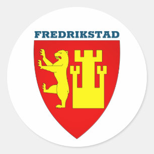 Sticker Rond Armoiries de Fredrikstad, Norvège