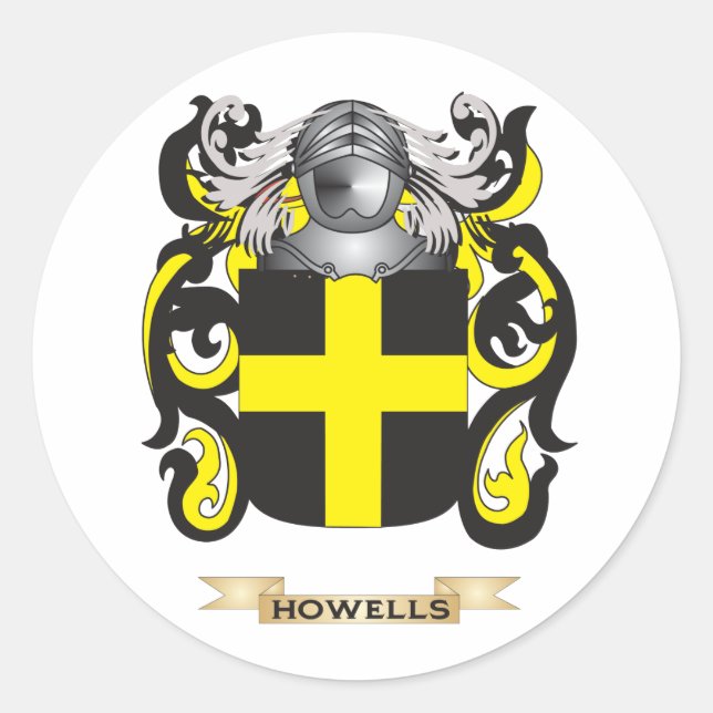 Sticker Rond Armoiries de Howells (armoiries de famille) (Devant)