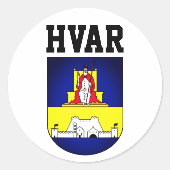 Sticker Rond Armoiries de Hvar - Croatie (Devant)