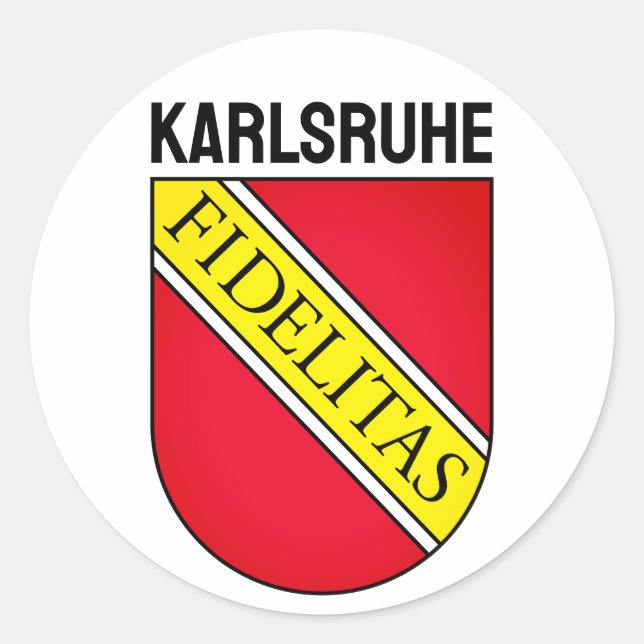 Sticker Rond Armoiries de Karlsruhe, ALLEMAGNE (Devant)