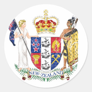 Sticker Rond Armoiries de la Nouvelle-Zélande