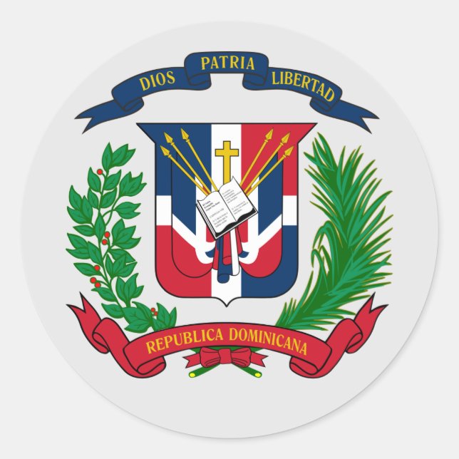 Sticker Rond Armoiries de la République dominicaine (Devant)