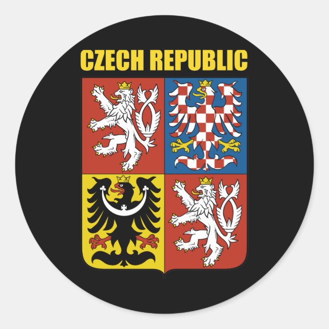 Sticker Rond Armoiries de la République tchèque (Devant)