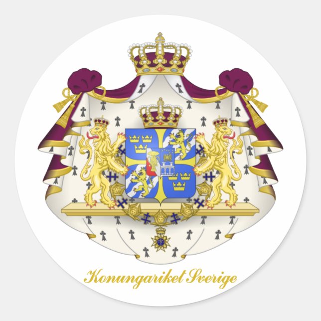 Sticker Rond Armoiries de la Suède (Devant)