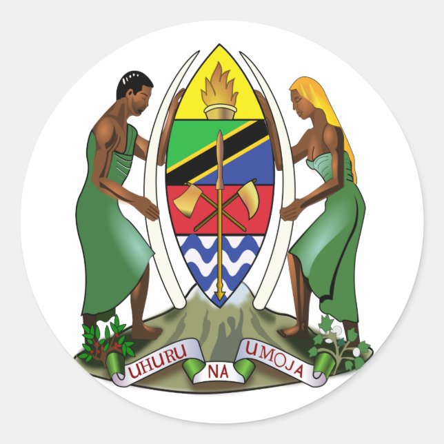 Sticker Rond Armoiries de la Tanzanie (Devant)