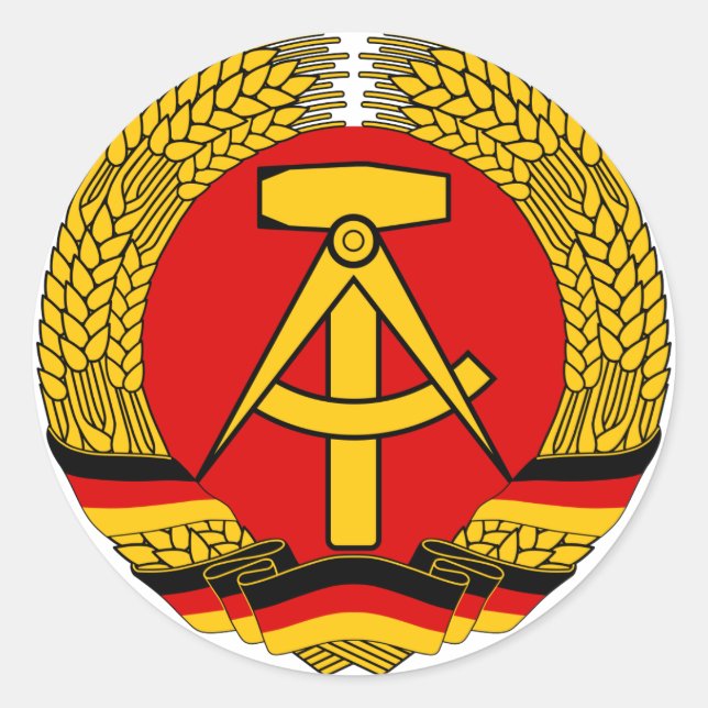 Sticker Rond Armoiries de l'Allemagne de l'Est Symbole Héraldiq (Devant)