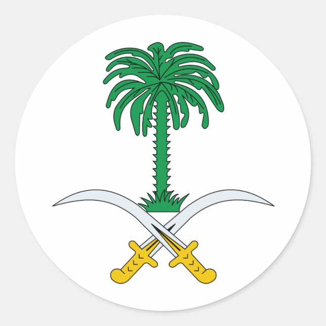 Sticker Rond Armoiries de l'Arabie saoudite (Devant)