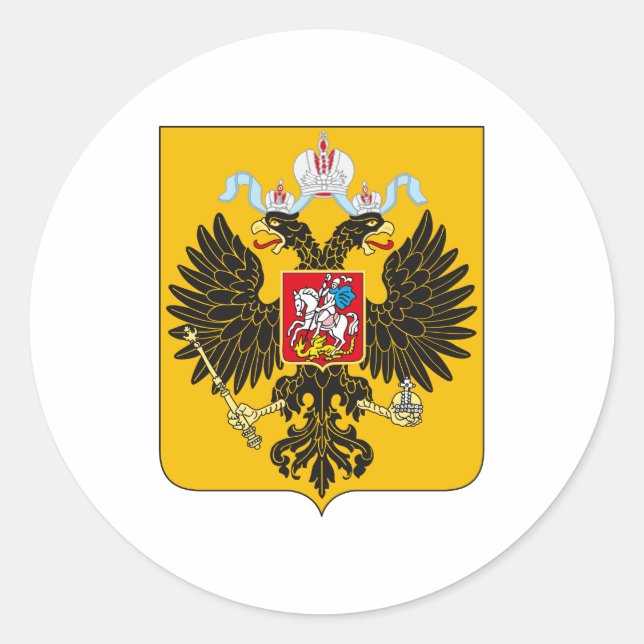 Sticker Rond Armoiries de l'Empire russe Logo officiel de la Ru (Devant)