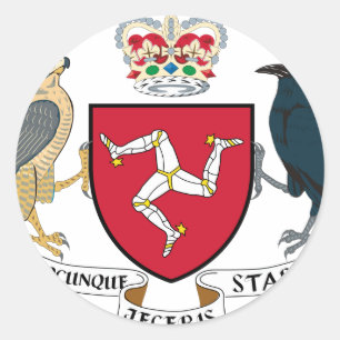Sticker Rond Armoiries de l'île de Man - Emblème de Manx