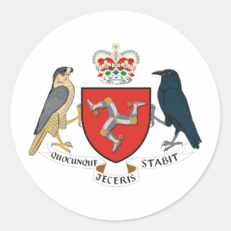 Sticker Rond Armoiries De L'Île De Mann
